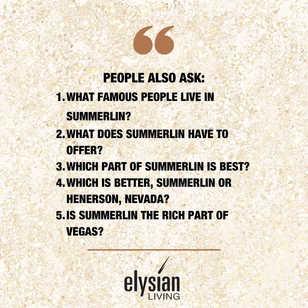 Best Things to do in Summerlin (Insiders Edition) Elysian Living