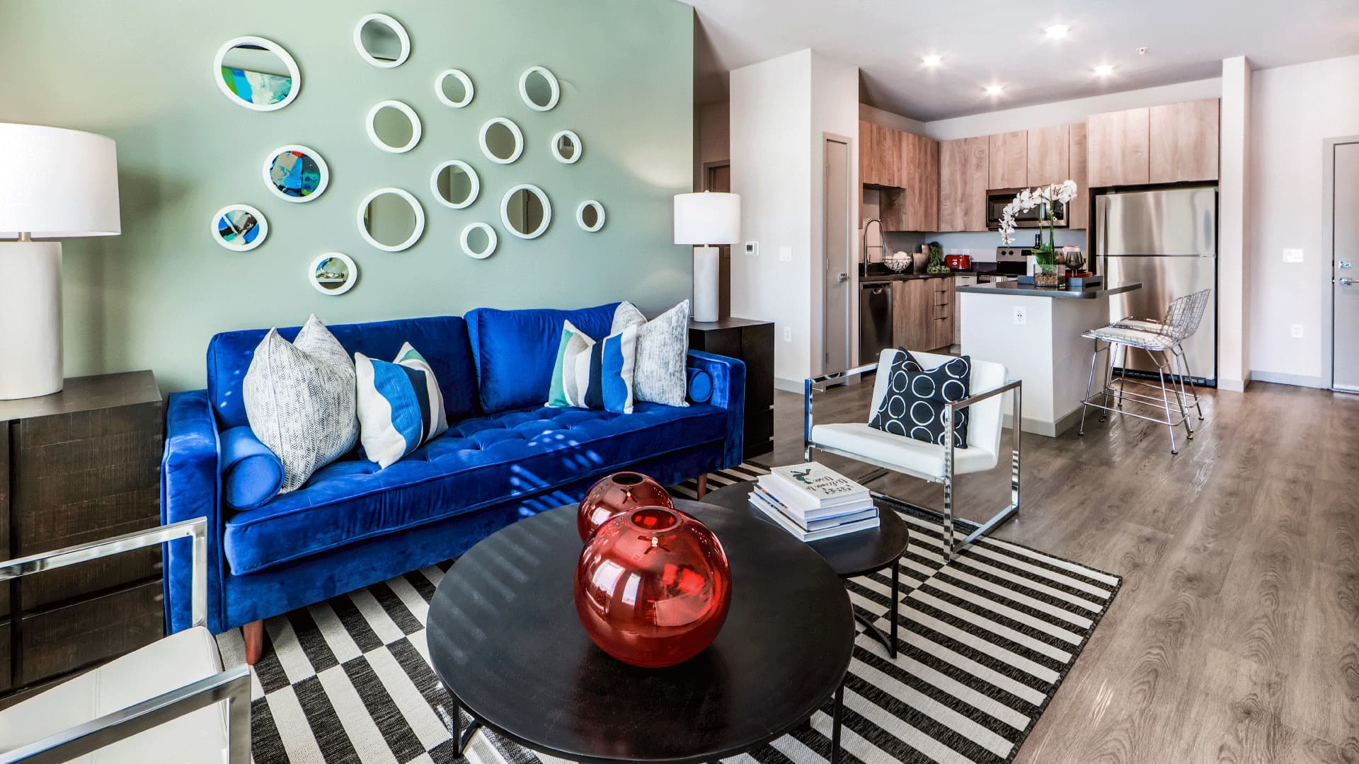 Elysian One-Bedroom Apartment living room
