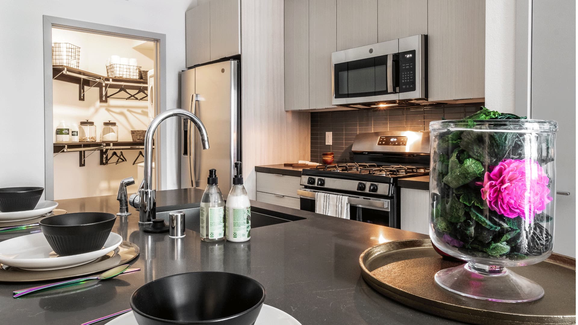 Kitchen View of Elysian Three-Bedroom Apartment