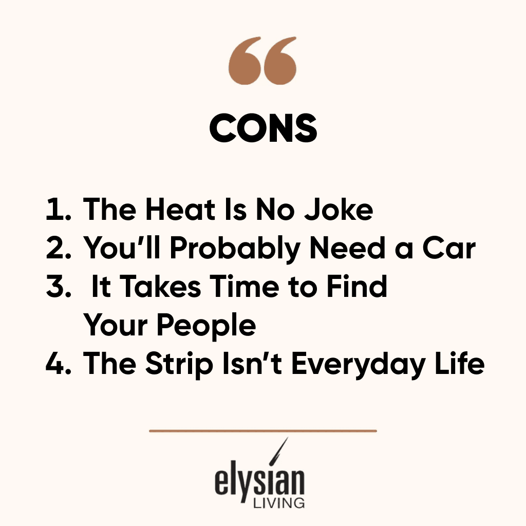 Honest Pros and Cons of Living in Las Vegas Grpahic