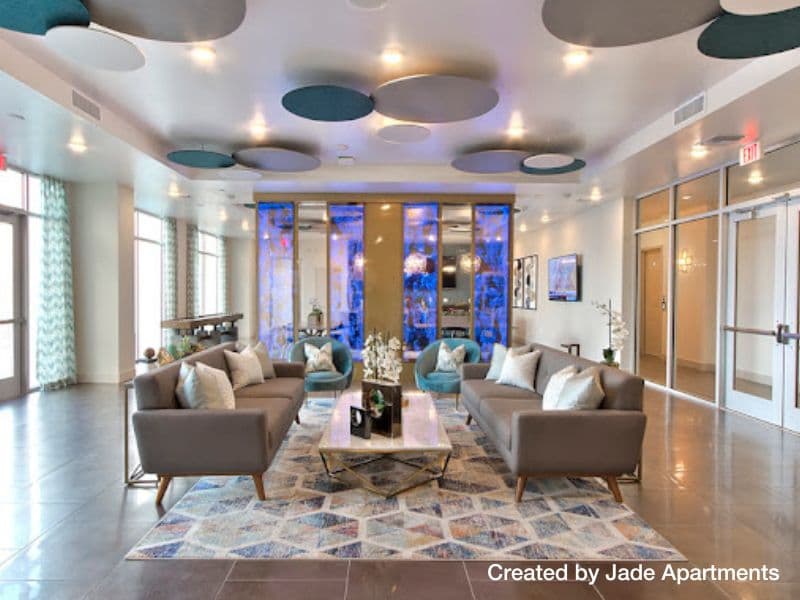 Clubhouse and lounge area at Elysian Jade apartments