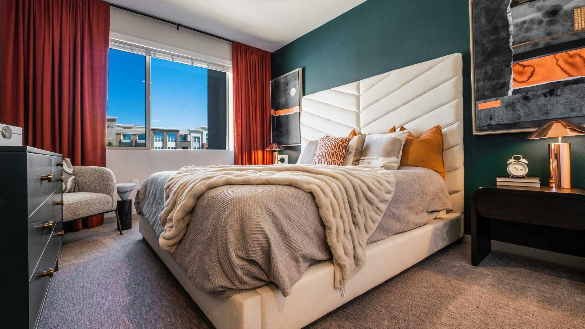 Model Bedroom at Ely on Fremont - Downtown Las Vegas Apartments